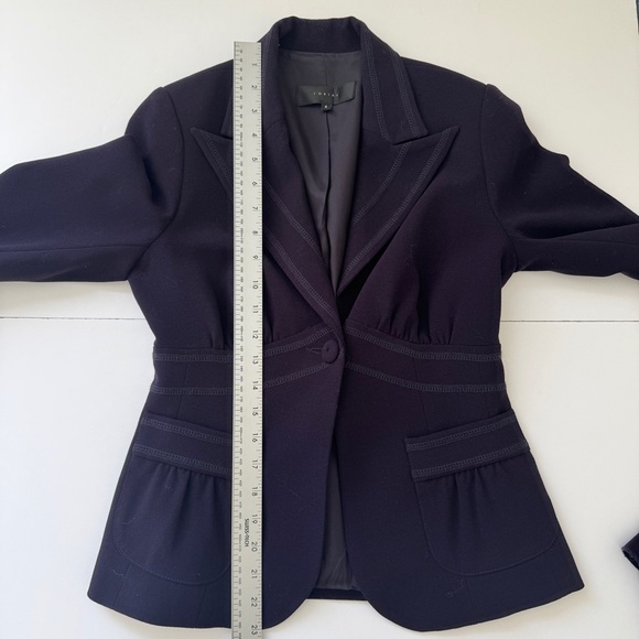 Tobias Suit Midi Dress Blazer Button Jacket Set of 2 Navy Blue Formal Wear Sz 4 - Picture 15 of 16